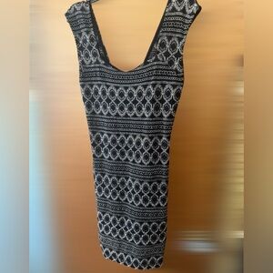 Body Central Black and Gold Backless Dress